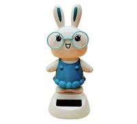 Genérico Solar Dancing Bunny - Sun Motion Bobble Desk Figurine, Energy Driven Wobble Rabbit Display Ornament, Light Powered Swing Head Decoration, Moving Spring Dashboard Charm For Car