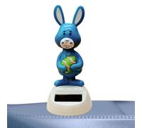 Genérico Solar Dancing Bunny - Sun Motion Bobble Desk Figurine, Energy Driven Wobble Rabbit Display Ornament, Light Powered Swing Head Decoration, Moving Spring Dashboard Charm For Car