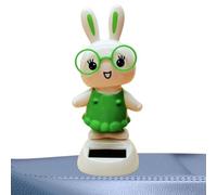 Genérico Solar Dancing Bunny - Sun Motion Bobble Desk Figurine, Energy Driven Wobble Rabbit Display Ornament, Light Powered Swing Head Decoration, Moving Spring Dashboard Charm For Car