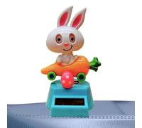 Genérico Solar Dancing Bunny - Sun Powered Bobble Figurine, Wobble Head Motion Ornament, Light Energy Moving Rabbit Dashboard Display, Spring Swing Cabin Charm Decor Piece For Car Collector Showcase