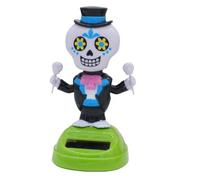 Genérico Solar Dashboard Figures, Solar Powered Dancing Skeleton Figurine, 2.28x4.33 Inches, Fun Collectible Toy, Halloween Party Favors, Bobblehead Ornament for Car Interior, Desk, Home