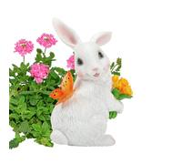 Genérico Solar Easter Bunny Figurine Light - 300mA Outdoor Resin Bunny Garden Decor | Solar Powered Outdoor Patio Decor, Śolar Powered Cartoon Statue For Lawn Courtyard Balcony Spring Decoration