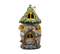 Genérico Solar Fairy House - Solar Light Garden Statue Accessory