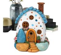 Generico Solar Fairy House Statue with LED Lights, Hand-Painted Resin Cottage Garden Figurines, Outdoor House Yard Ornaments for Lawn, Patio, Porch, Pathway, and Home Gardens Decor