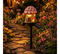 Genérico Solar Fairy-Tale Mushroom Cottage Garden Light, House Solar Garden Stake Lights, Waterproof LED Outdoor Mushrooms House Statue Decor Lamp, Auto On/Off for Yard Patio Lawn Flower Bed (#4)