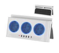 Genérico Solar Fan for Car | Three Outlets Air Purifier with Light | Car Fan | for Van Truck Highway Vehicle RV SUV Daily Driving Road Trip