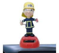 Genérico Solar Firefighter Toy - 10cm Cute Shaking Head Figure, Eco-Friendly ABS Solar Powered Car, Creative Desk Ornament | Educational Sun Energy Automobile Model For Kids Adults Birthday Gift