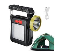 Generico Solar Flashlight, Rechargeable Handheld Torch, 4.88x5.59 Inches Portable Compact Outdoor Lighting Tool for Hiking, Fishing, Camping, Tent Use, Emergencies and Night Travel