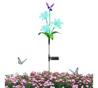 Genérico Solar Flower Garden Lights - Outdoor Waterproof Stake Lamp | LED Powered Bloom Design with Auto On Off Sensor, Weather Resistant Solar Panel for Patio Lawn Pathway Decoration