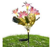 Genérico Solar Flower Lights - Lily Blossom Solar Lamp for Garden Ambience | 7 Head Artificial Lily Stake Light, Waterproof Outdoor LED Decoration for Patio Yard Balcony Walkway Terrace Park
