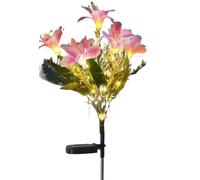 Genérico Solar Flower Lights Outdoor - 7 Head Artificial Lily LED Lamp With Stake, 27.56x5.91 Inches Waterproof Solar Lights Outdoor | For Garden Patio Yard Wedding Balcony Walkway Park Terrace