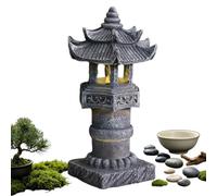 Genérico Solar Garden Décor - 12in Resin Zen Pagoda Waterproof Light