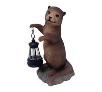 Genérico Solar Garden Statue | Resin, 4.3in X 7.9in, 330g | Realistic Animal Sculpture With LED Light | Outdoor Yard Patio Decorative Landscape Ornament