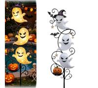 Genérico Solar Halloween Little Ghost Garden Stake Light,Waterproof Glowing Little Ghost Outdoor Statue Light,Cute Pumpkins Ghosts Witch Hat Decorations Lamp,for Patio Pond Lawn Yard Backyard