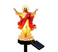 Genérico Solar Jesus statuen - Wasserdichte Christliche Gesegnete Skulptur | Christliche Gartendekoration mit Erdspieß | Für Patio, Kirchhof, Balkon, Terrasse, Teich, Blumenbeet Und Gartenweg