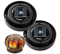Genérico Solar Light Replacement Top, 2 Piece Lamp Lid Set, Outdoor Solar Garden Light Cover Replacement, Weather Resistant Housing with Easy Fit Design, Porch Pathway Deck Lighting Repair Parts