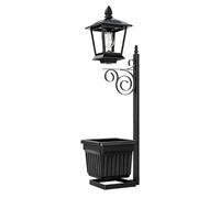 Genérico Solar Light with Planter Base, 2-in-1 Exterior Lamp, Flower Pot Post, Pathway Brightness, Walkway Decor, Weatherproof Lighting, Porch Accent, Botanical Display Stand