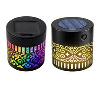 Genérico Solar Mandala Wall Lights,Solar Fence Waterproof Projector Lights Metal Solar Powered with Automatic On/Off,for Yard Garden Patio Backyard Post (D)