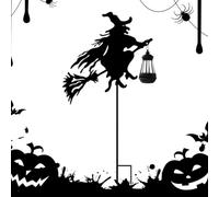 Genérico Solar Outdoor Stake Lights - Witch Shape LED, Halloween Yard Decor
