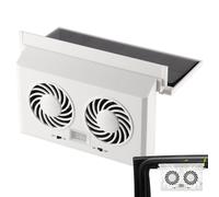 Genérico Solar Powered Car Exhaust Fan - Double Head Cooling Vent, Window Mounted Radiator Ventilator, With High Efficiency Air Circulation | For Backseat Frontseat Driving Travel Comfort Cooling
