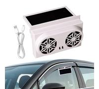 Genérico Solar Powered Car Fan, Rechargeable Portable Ventilator with Cooling Function, USB & Solar Charging, Car ExhaustFan for RV Truck Outdoor Travel Eco-Friendly CoolingVentilation