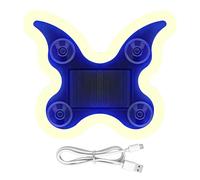 Genérico Solar Powered Car Light - 3.7 Inch Butterfly Shape Ambient Lamp with Suction Cup | 6 Modes Vibration Sensor LED for Triangle Window, Night Driving & Exterior Decor