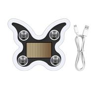 Genérico Solar Powered Car Light - 3.7 Inch Butterfly Shape Ambient Lamp with Suction Cup | 6 Modes Vibration Sensor LED for Triangle Window, Night Driving & Exterior Decor