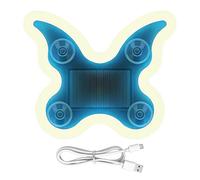 Genérico Solar Powered Car Light - 6 Modes Butterfly Exterior Lamp | Suction Cup Solar LED Car Light With Vibration Sensor For Triangle Window Night Exterior Decoration