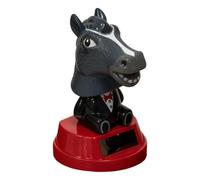 Genérico Solar Powered Horse Head Car Figurine, Cute Wobble Dashboard Animal Ornament For Vehicle Interior Decoration, Fun Moving Desk Decor For Car Truck SUV Office Home Shelf Display