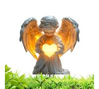 Genérico Solar-Powered Praying Angel Garden Statue - Wateřproof Acrylic Little Angel Sculpture | Cemetery Flower Pot Decor, Baptism Ğift