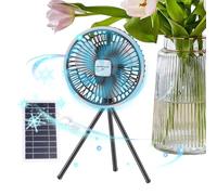 Genérico Solar Rechargeable Camping Fan With LED Lantern & Tripod Stand