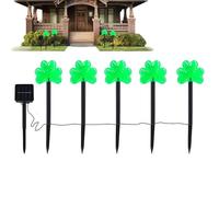 Genérico Solar Shamrock Garden Lights - St Patricks Day Yard Decor | LED Stake Lights with Automatic Dusk Sensor, Outdoor Lawn Decoration with Ground Stakes for Garden Pathway, Irish Theme Lighting