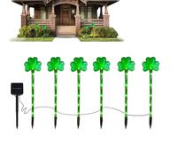 Genérico Solar Shamrock Stake Lights - LED Garden Decor | 3 Pack 40cm Outdoor Lights with Auto On Off Function, ABS Garden Stakes with LED Illumination, St Patricks Day Lawn Decoration