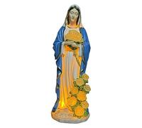 Genérico Solar Virgin Mary Statue - Resin Outdoor Garden Light Figurine, Blessed Mother LED Sculpture Decor | Waterproof Solar Lamp for Patio Porch Lawn Courtyard Backyard Landscape Indoor Home Desk