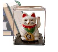 Genérico Solar Waving Cat 6cm, Cat Decoration, with Automatic Solar Powered Maneki Neko Charm System, Quality Moving Arm Design Build, Desk Car Dashboard for Home Office Shop Ornament Uses