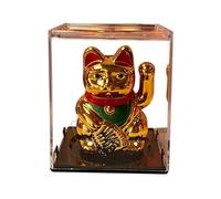 Genérico Solar Waving Cat 6cm, Cat Decoration, with Automatic Solar Powered Maneki Neko Charm System, Quality Moving Arm Design Build, Desk Car Dashboard for Home Office Shop Ornament Uses