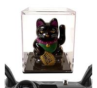 Genérico Solar Waving Cat 6cm, Cat Decoration, with Automatic Solar Powered Maneki Neko Charm System, Quality Moving Arm Design Build, Desk Car Dashboard for Home Office Shop Ornament Uses