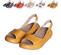 Genérico Solea Cushioned Sandals; Yifare Sandals; Solea Women’s Ultra-Comfy Orthotic Sandal; for All-Day Walking (Yellow,36)