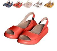 Genérico Solea Cushioned Sandals; Yifare Sandals; Solea Women’s Ultra-Comfy Orthotic Sandal; for All-Day Walking (Red,35)