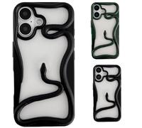 Genérico Solid Color Electroplated Snake-Pattern Phone Case,Cool 3D Snake Hollow Dissipate Heat Phones Cases,Snakes Phone Cases for Iphone16/15/14/13/12/11 Pro MAX