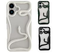Genérico Solid Color Electroplated Snake-Pattern Phone Case,Cool 3D Snake Hollow Dissipate Heat Phones Cases,Snakes Phone Cases for Iphone16/15/14/13/12/11 Pro MAX