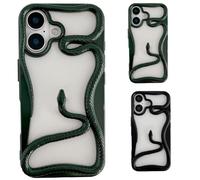 Genérico Solid Color Electroplated Snake-Pattern Phone Case,Cool 3D Snake Hollow Dissipate Heat Phones Cases,Snakes Phone Cases for Iphone16/15/14/13/12/11 Pro MAX