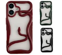 Genérico Solid Color Electroplated Snake-Pattern Phone Case,Cool 3D Snake Hollow Dissipate Heat Phones Cases,Snakes Phone Cases for Iphone16/15/14/13/12/11 Pro MAX
