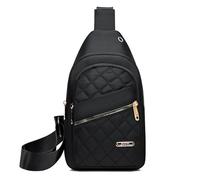 Genérico Solid Color Quilted Fanny Pack, 2025 New Women's Crossbody Bags, Women Casual Large Capacity Bags (Black)