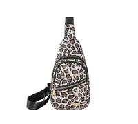 Genérico Solid Color Quilted Fanny Pack, 2025 New Women's Crossbody Bags, Women Casual Large Capacity Bags (Leopard white)