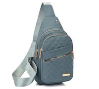 Genérico Solid Color Quilted Fanny Pack, Casual Cross Body Bag for Women Men, Chest Bag Daypack (Green)