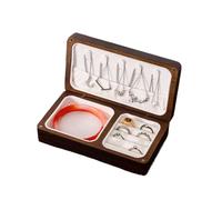 Genérico Solid Wood Jewelry Box 16x9x4cm/6.3x3.54x1.57in Lightweight 300g, Elegant Storage Organizer For Rings, Earrings, Necklaces, And Bracelets, Random Interior Color, Handmade Wooden Keepsake Box