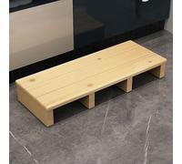 Genérico Solid Wood Long Stool - 11cm Height - Non Slip Bottom - Indoor/Outdoor Use - No Assembly Required
