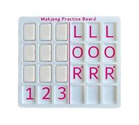 Genérico Solo Mahjong Board Practice, Travel Tiles Table Set with 24 Slots, Single Mahjong Practice Board for Beginners, Family, Home, Party, Outdoor Entertainment