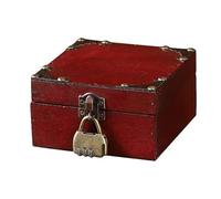 Genérico Soluciones de Almacenamiento para áreas Comunes Cofre Antiguo de Madera Vintage con Cerradura de latón para el hogar, Almacenamiento Secreto, Sala de Escape y Accesorios (Brown, 12x12x7.3cm)